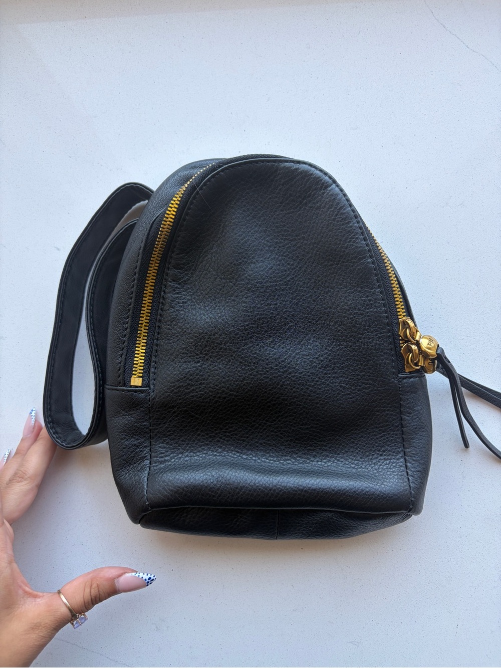 HOBO Fern Black Pebbled Leather Sling Bag - Picture 1 of 4